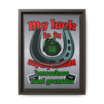my luck - framed canvas art (brushed nickel)
