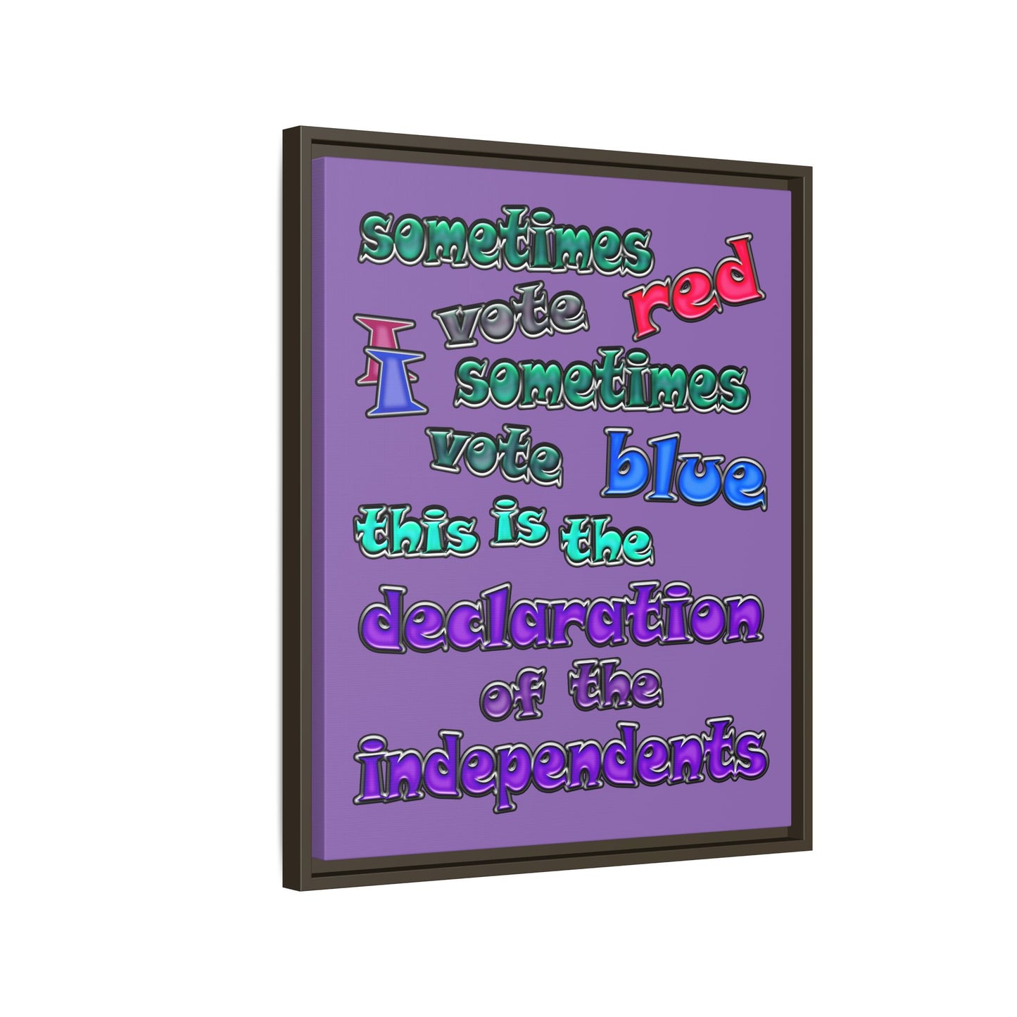 declaration of the independents - framed canvas art (light purple)