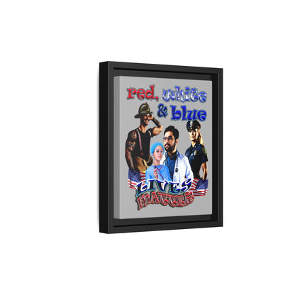 rw&b lives matter - framed canvas art (light grey)