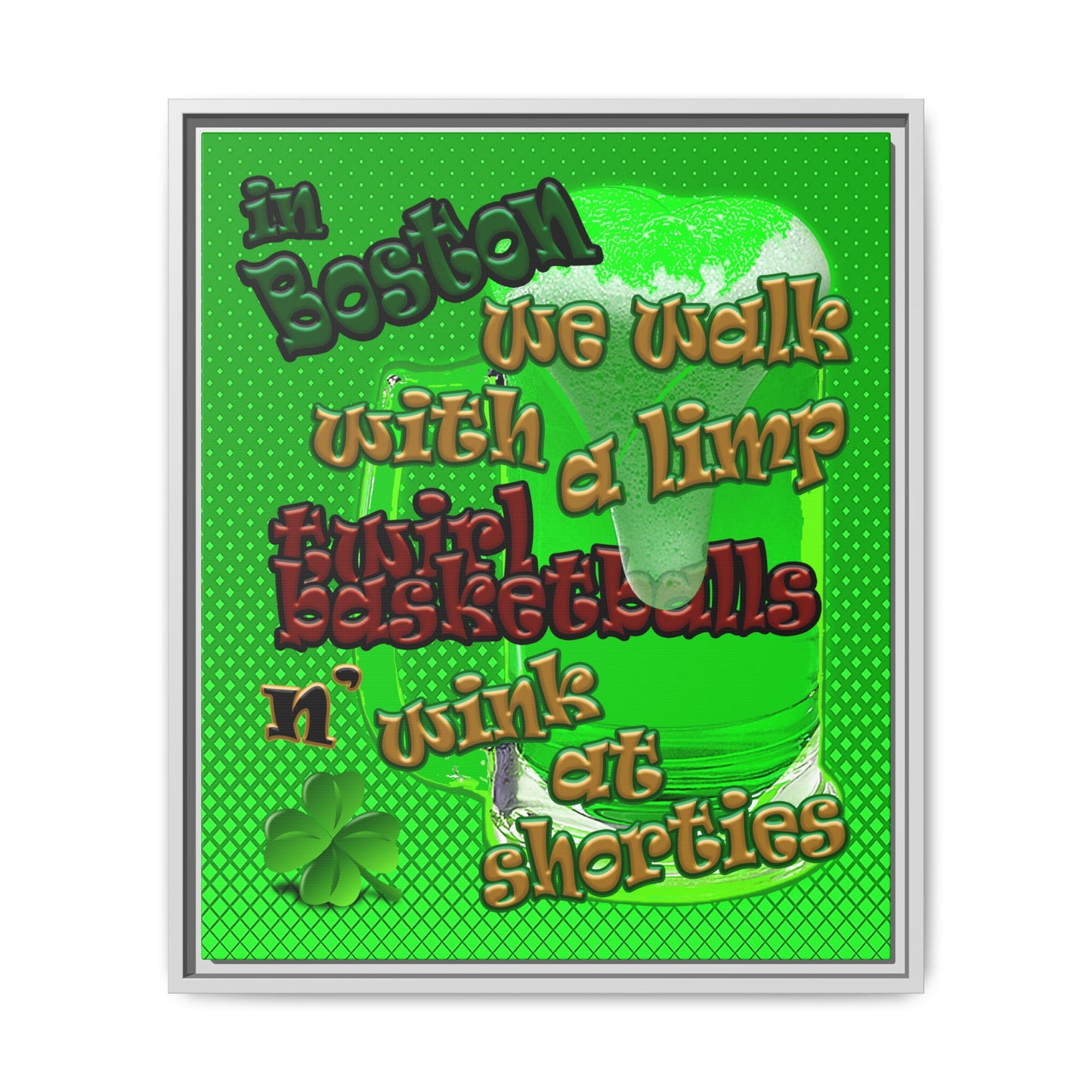 celtics logo - framed canvas art (logo green)