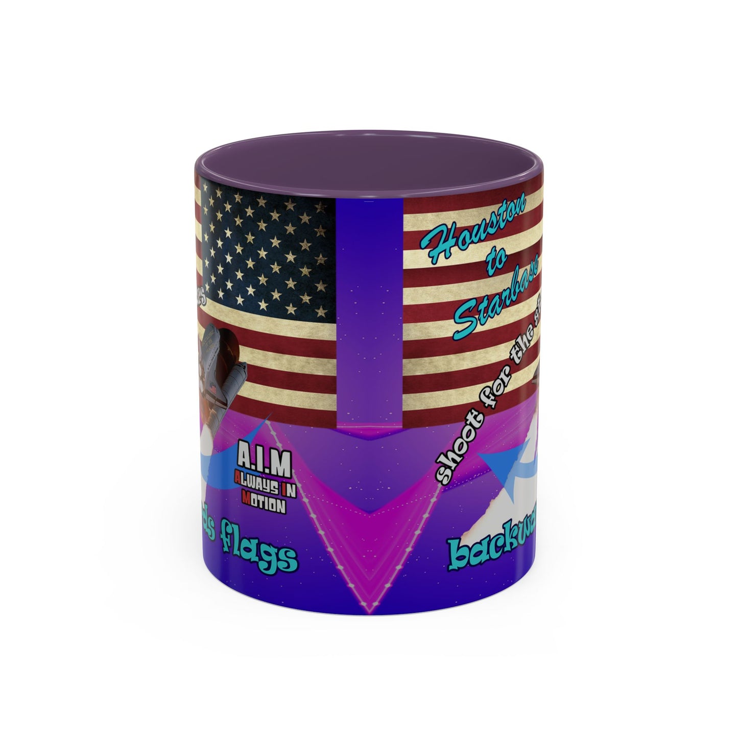 shoot for the stars - Accent Mug (purple-pink wave)