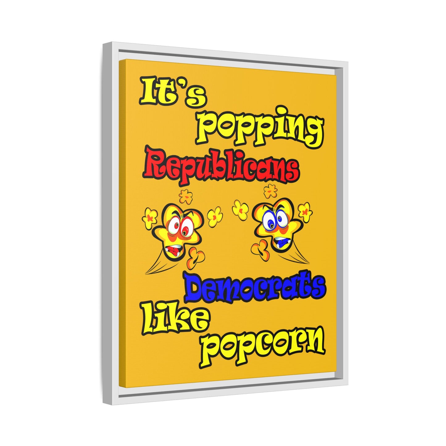 popping like popcorn - framed canvas art (yellow)