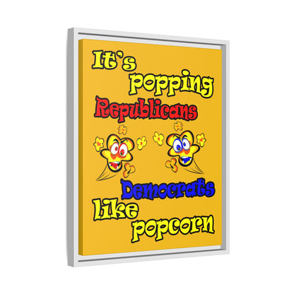 popping like popcorn - framed canvas art (yellow)