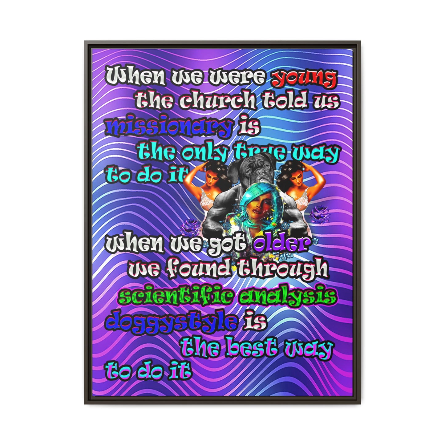 doggystyle - framed canvas art (purple wave)