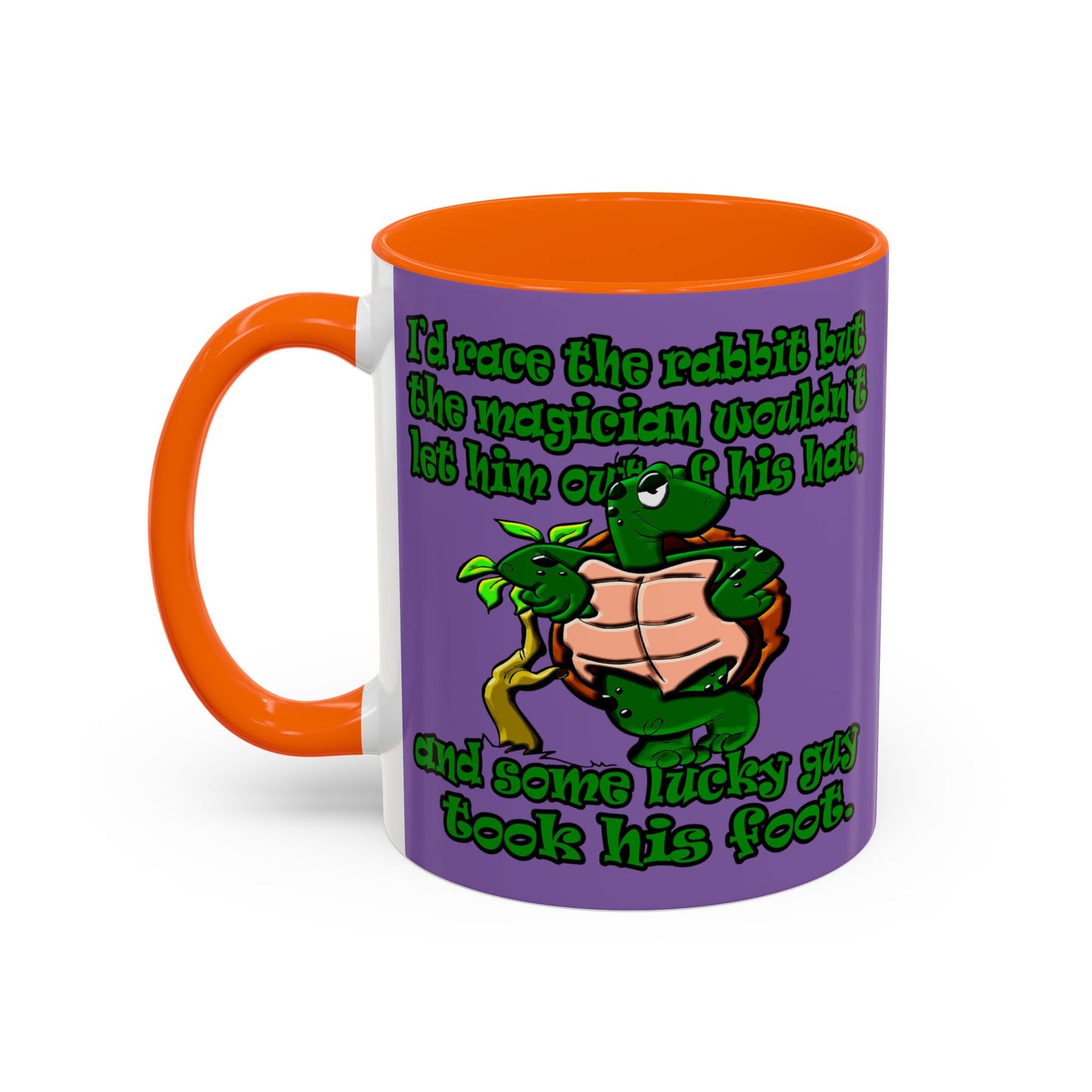 turtle race - Accent Mug (light purple)