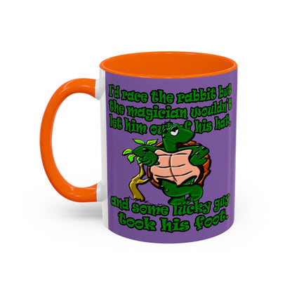 turtle race - Accent Mug (light purple)