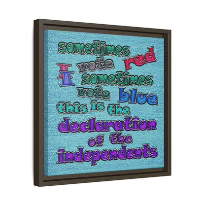 declaration of the independents - framed canvas art (faded blue)