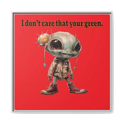 I don't care that your green - framed canvas art (red)