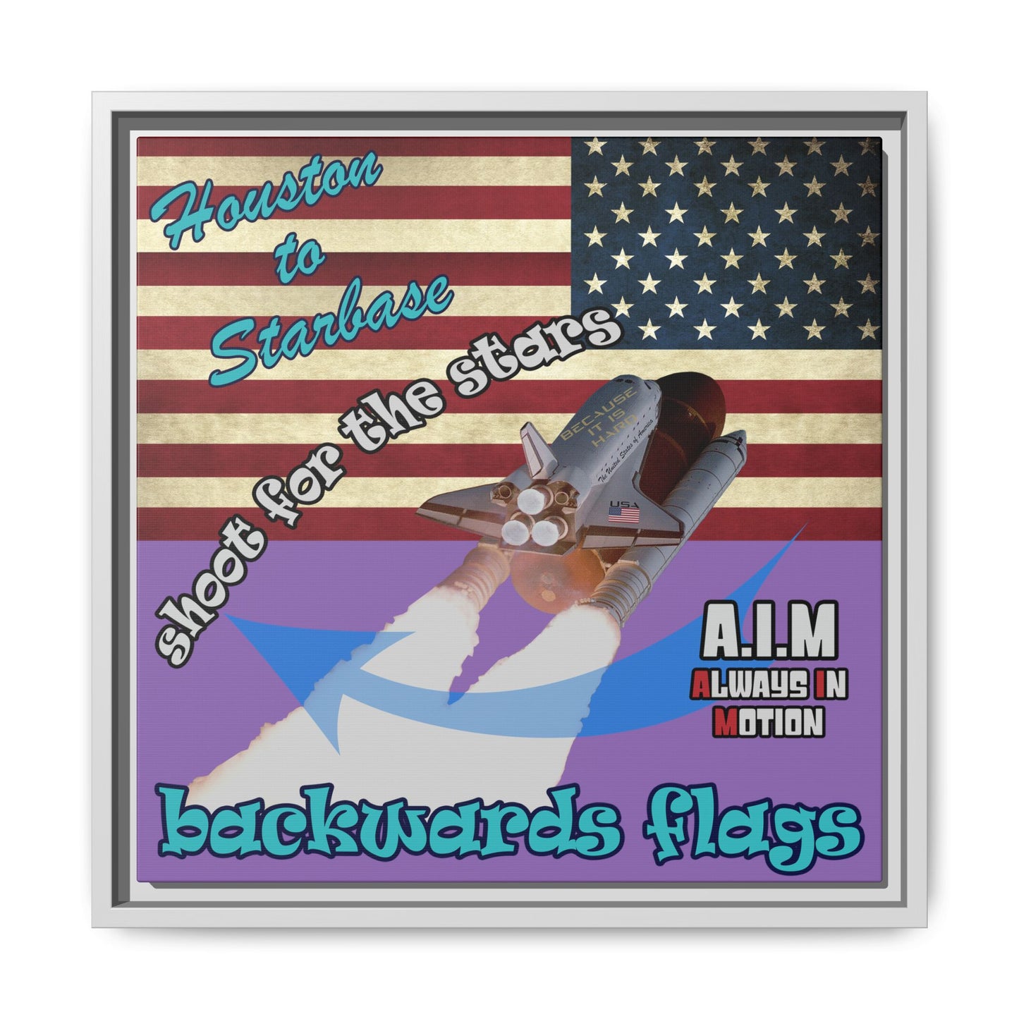 shoot for the stars - framed canvas art (light purple)