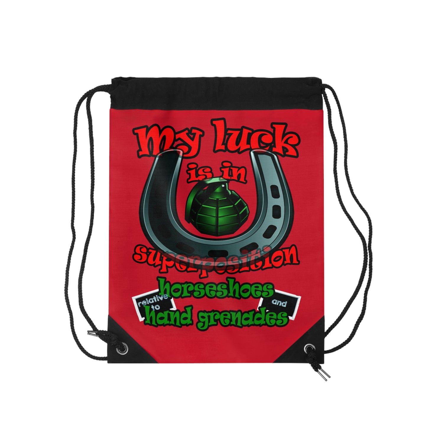 my luck - Drawstring Bag (dark red)