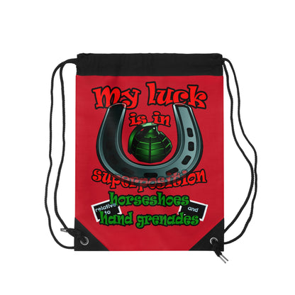 my luck - Drawstring Bag (dark red)