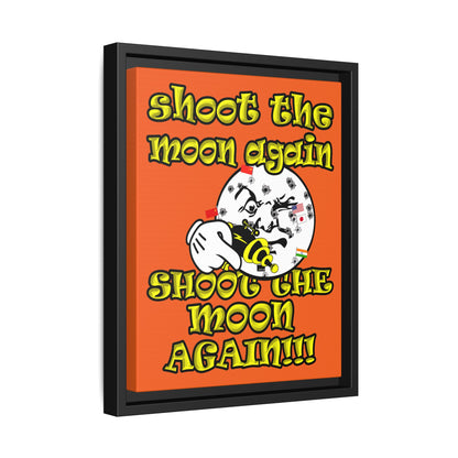 shoot the moon again - framed canvas art (orange)