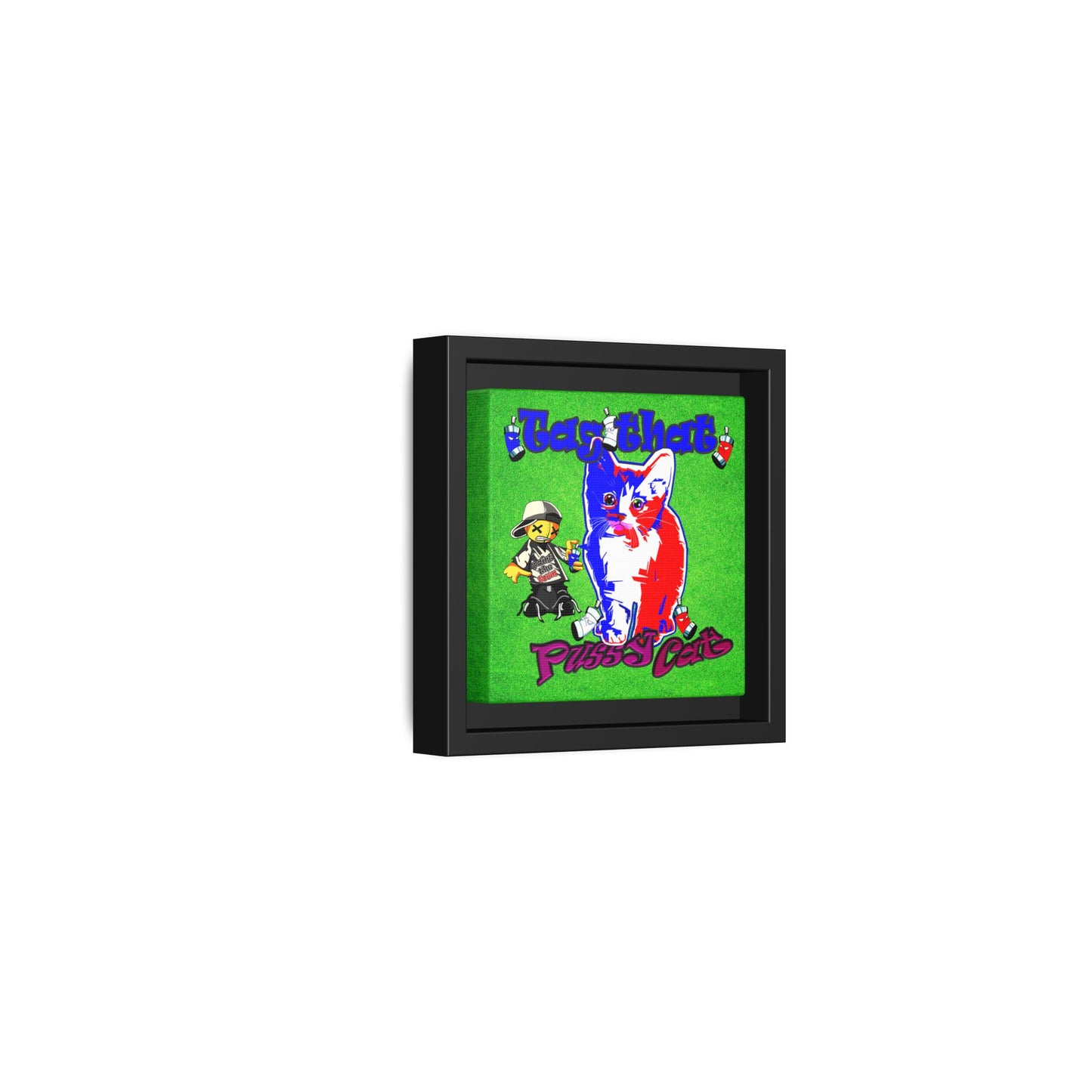 tag that - framed canvas art (green turf)