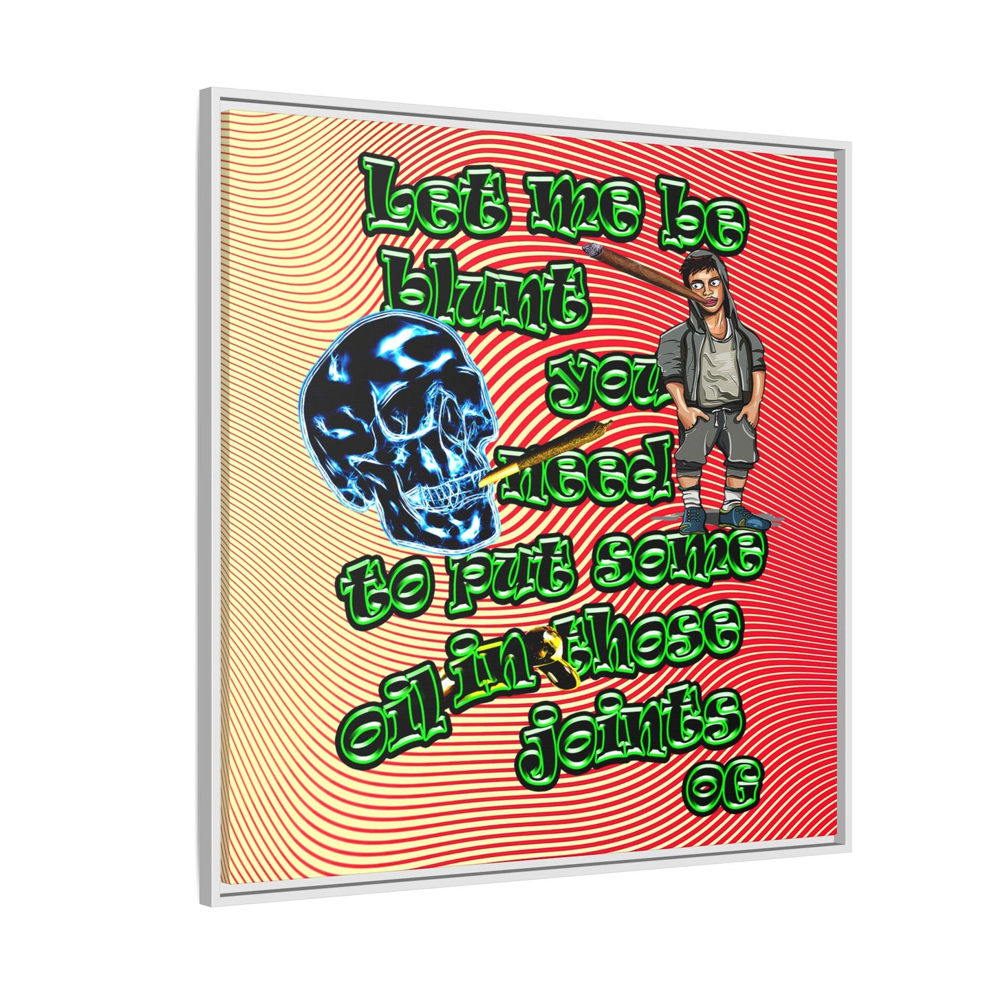 og - framed canvas art (yellow-orange wave)
