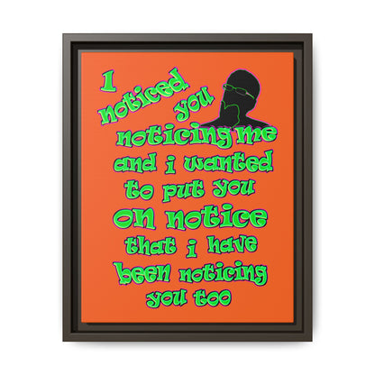 noticed you noticing - framed canvas art (orange)