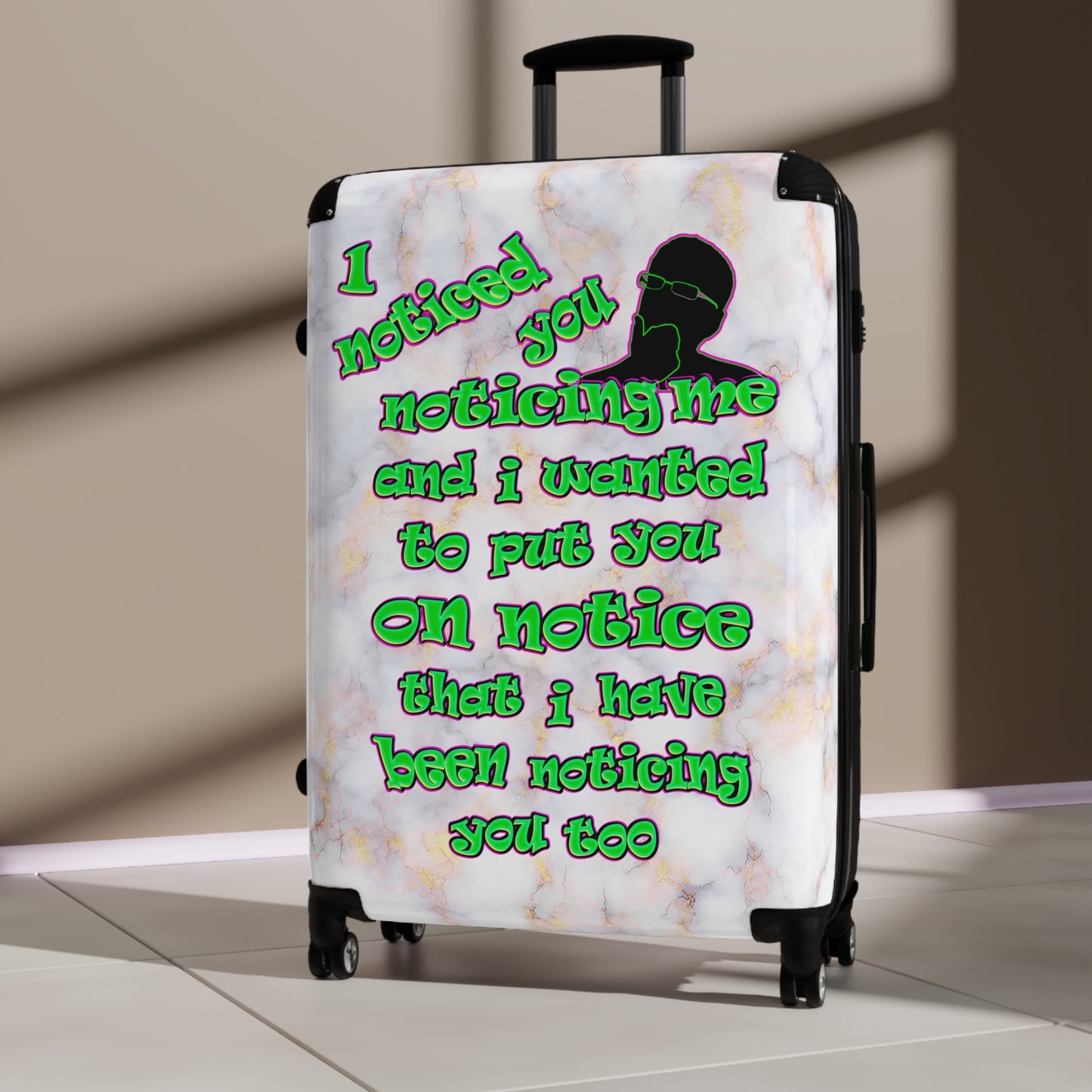 noticed you noticing - Suitcase (white marble)