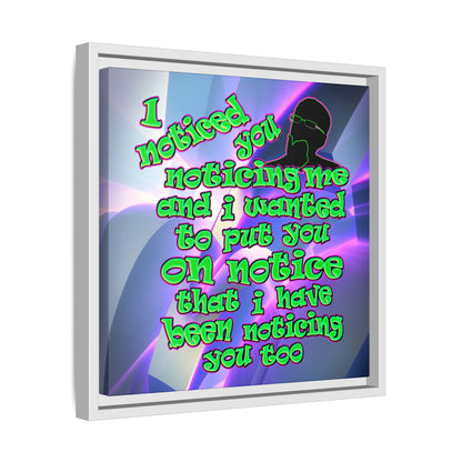 noticed you noticing - framed canvas art (grey-pink wave)