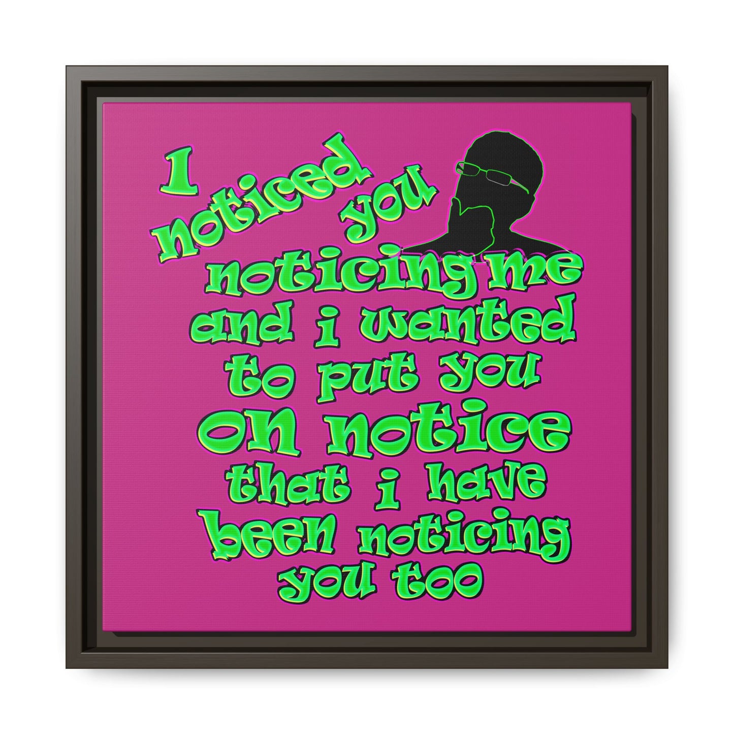 noticed you noticing - framed canvas art (pink)
