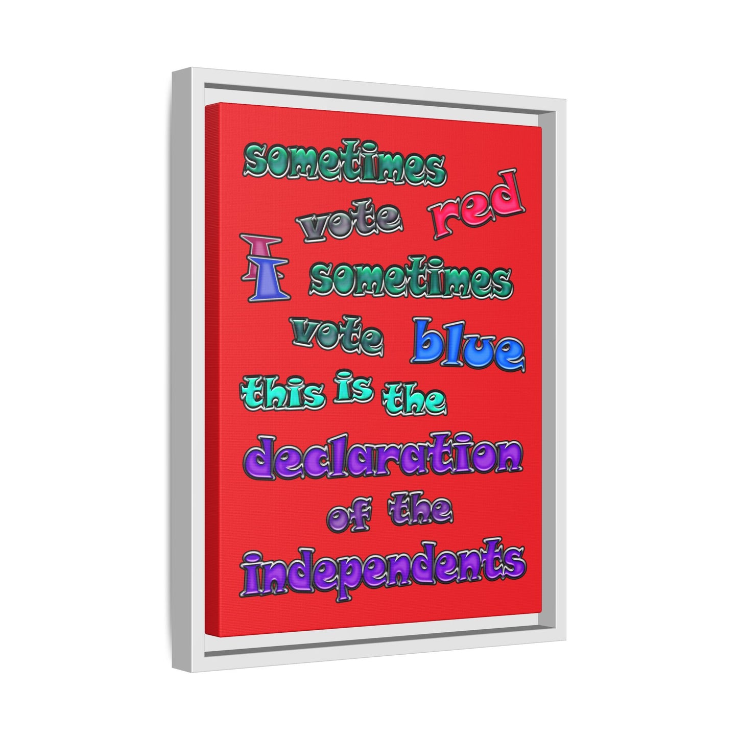 declaration of the independents - framed canvas art (red)