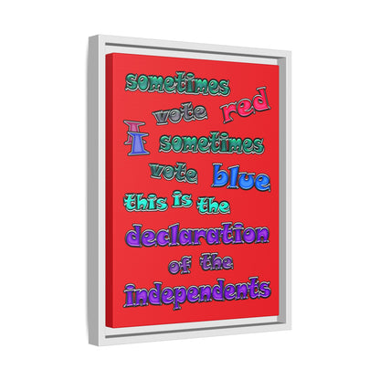 declaration of the independents - framed canvas art (red)