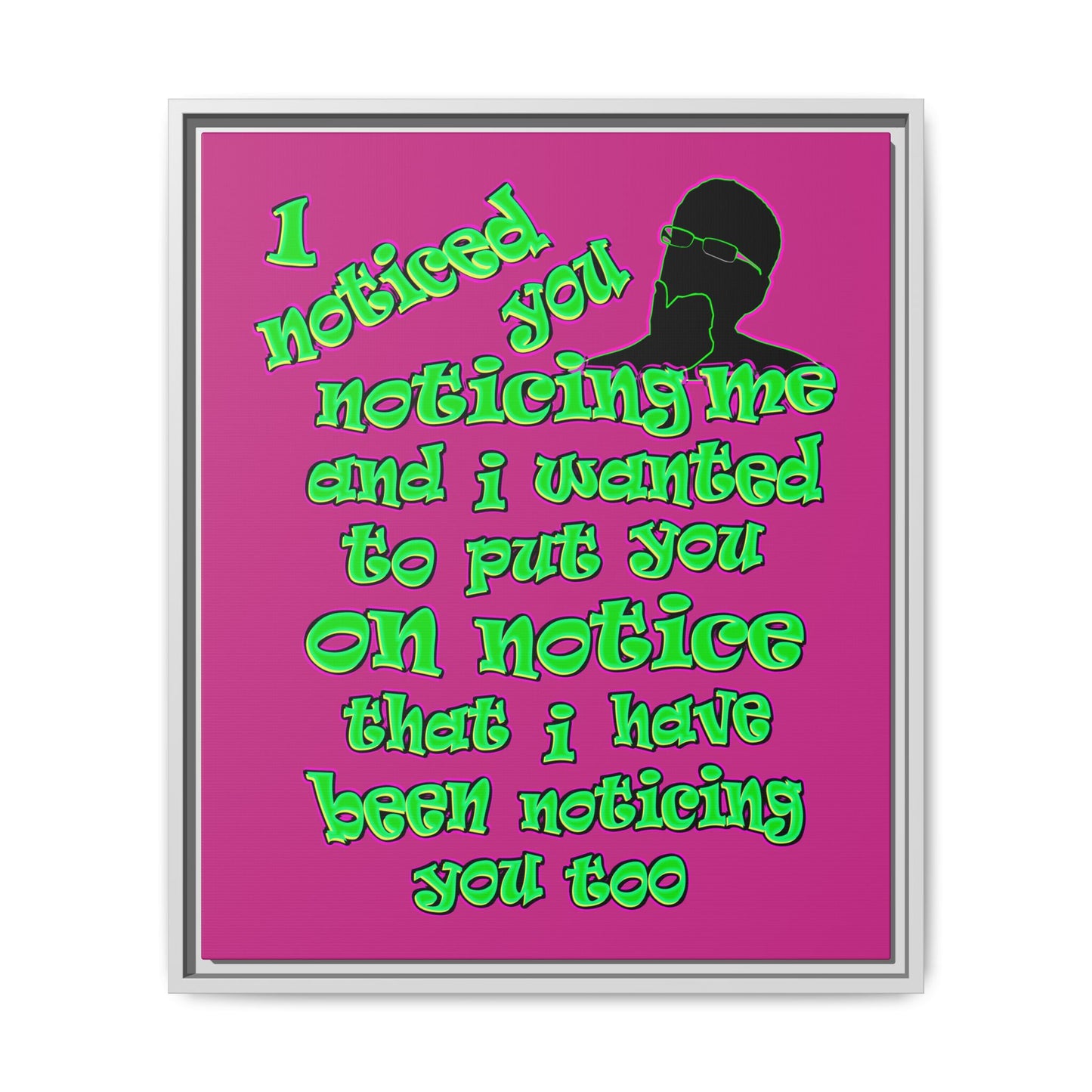 noticed you noticing - framed canvas art (pink)