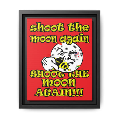 shoot the moon again - framed canvas art (red)