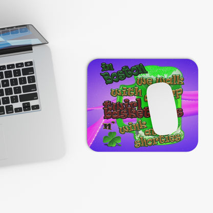 celtics logo - Mouse Pad (Rectangle) (purple-pink wave)