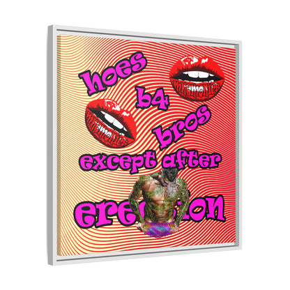 hoes b4 bros - framed canvas art (yellow-orange wave)