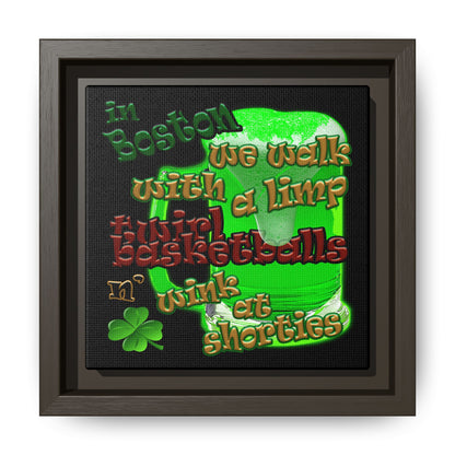 celtics logo - framed canvas art (black)
