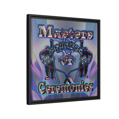 em cee squared - framed canvas art (grey-pink wave)