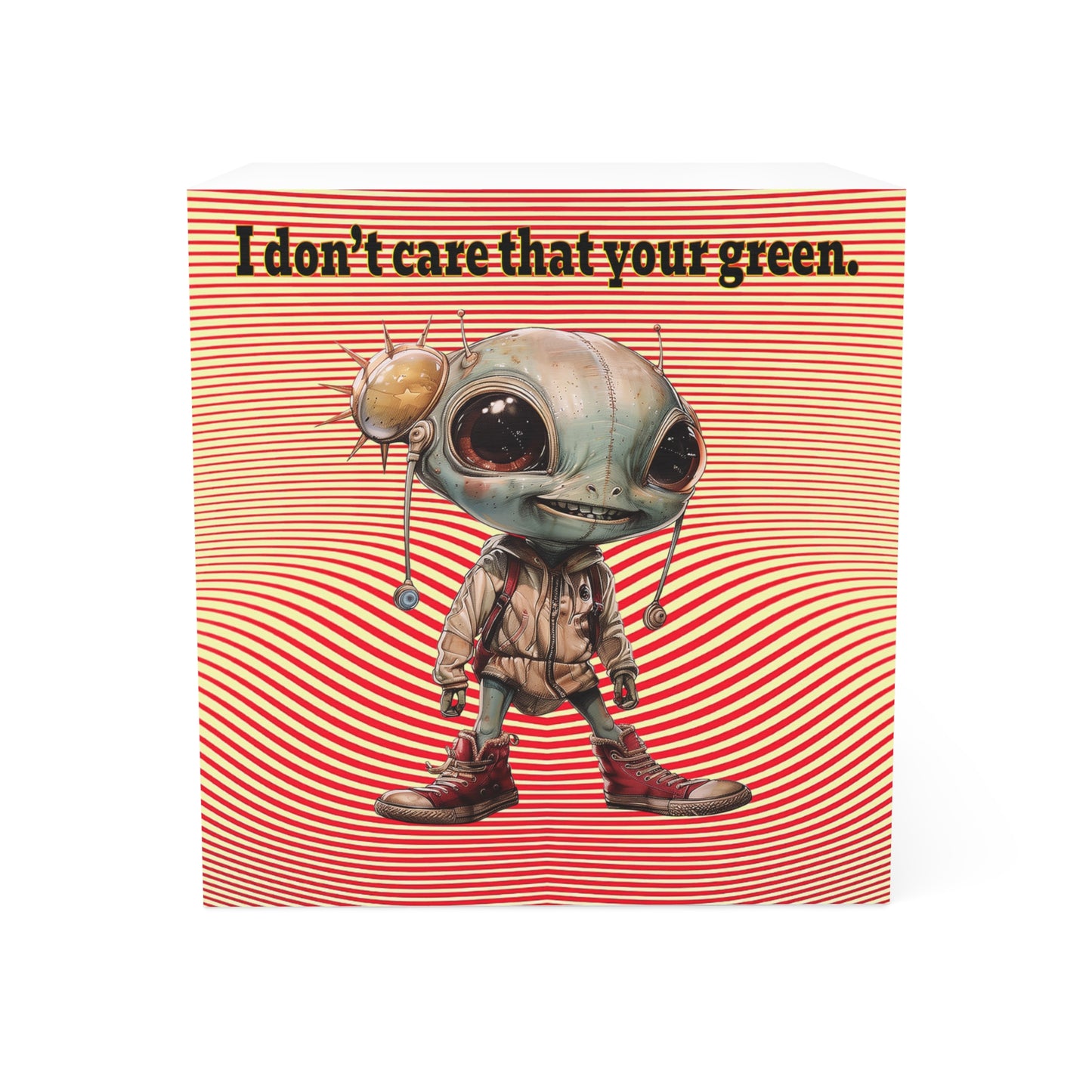 I don't care that your green - note cube (yellow-orange wave)