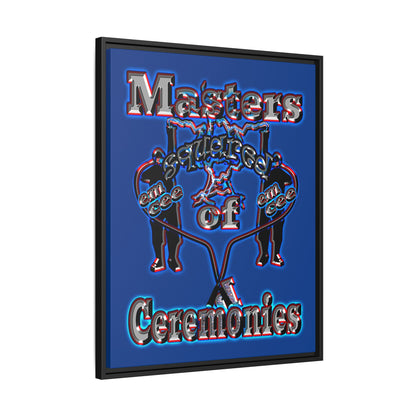 em cee squared - framed canvas art (dark blue)