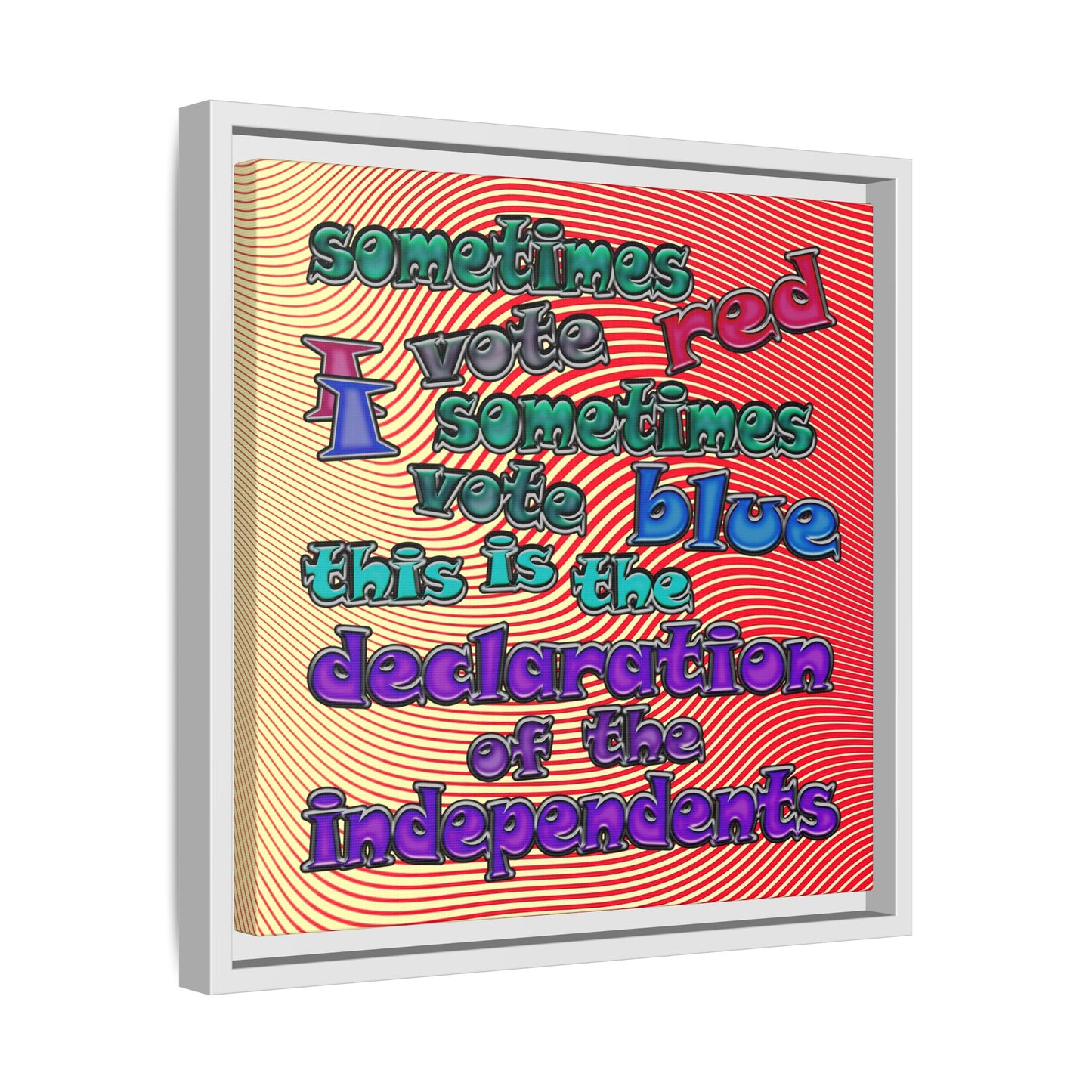 declaration of the independents - framed canvas art (yellow-orange wave)