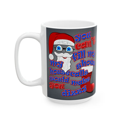 santa's shoes - White Mug (grey-light grey)