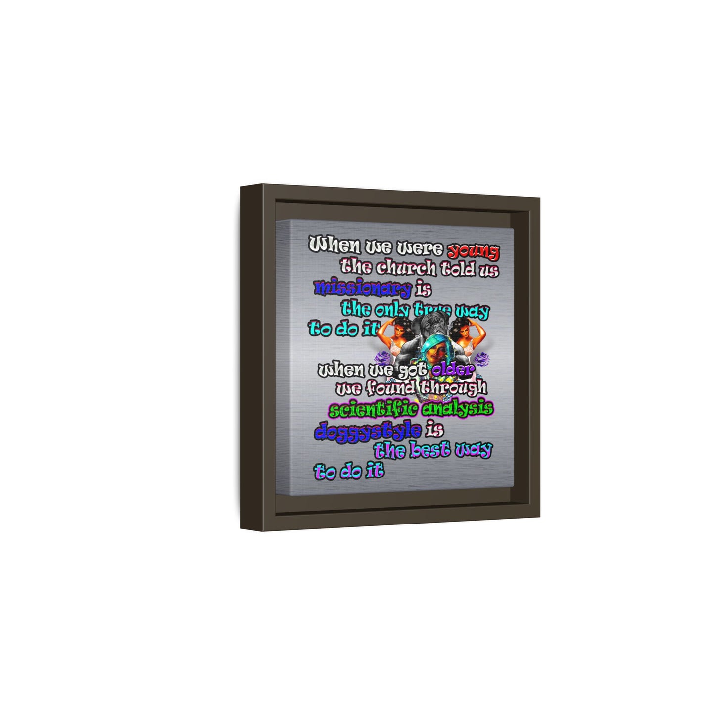 doggystyle - framed canvas art (brushed nickel)