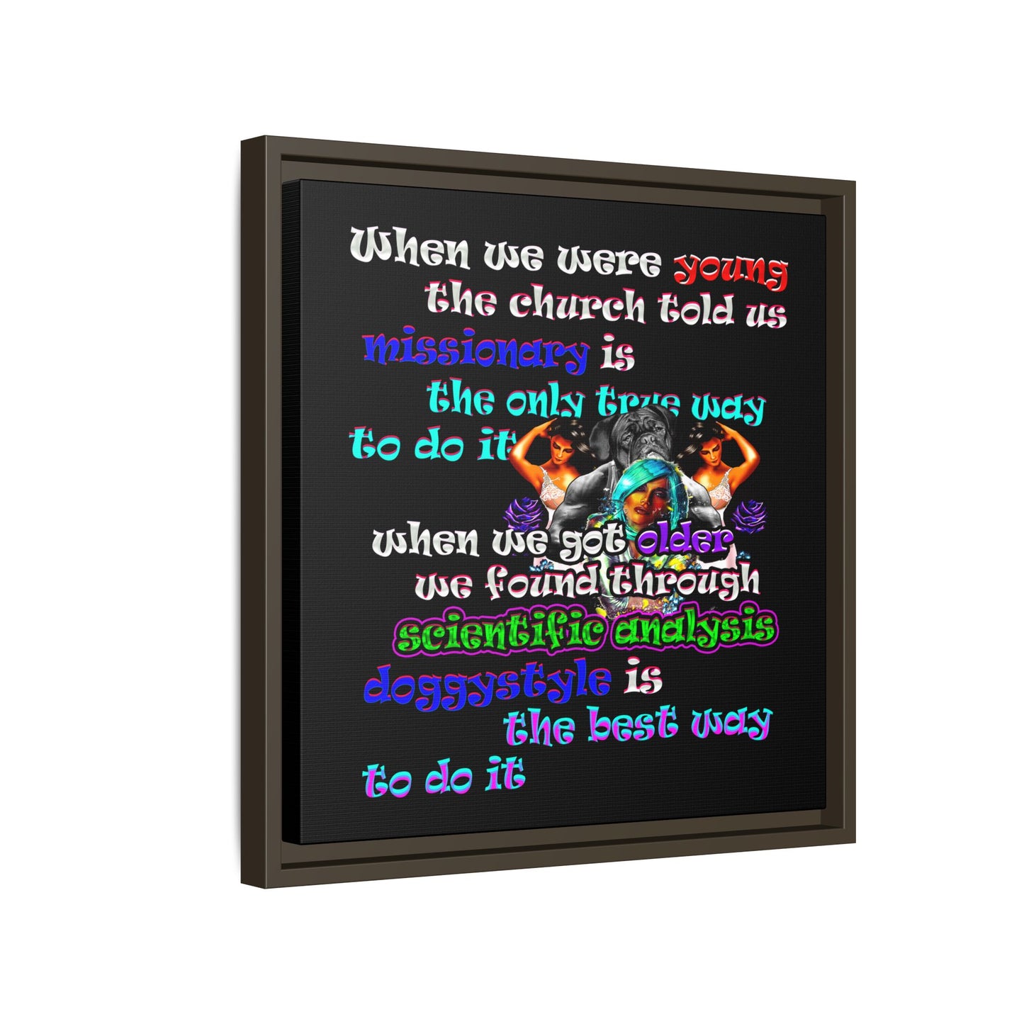 doggystyle - framed canvas art (black)