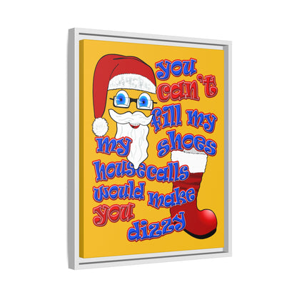 santa's shoes - framed canvas art (yellow)