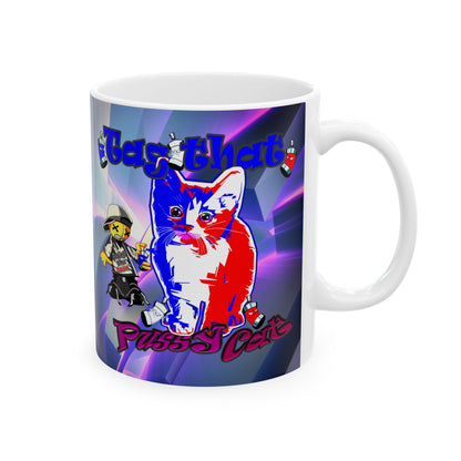 tag that - White Mug (grey-pink wave)
