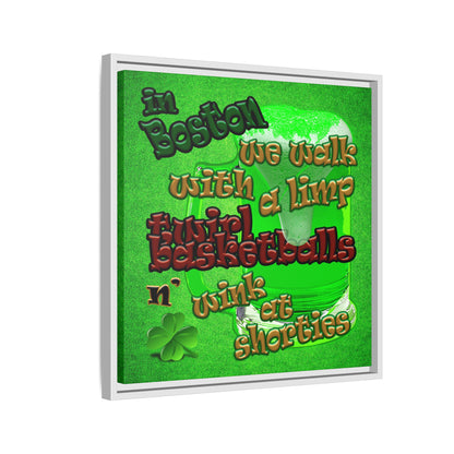celtics logo - framed canvas art (green turf)