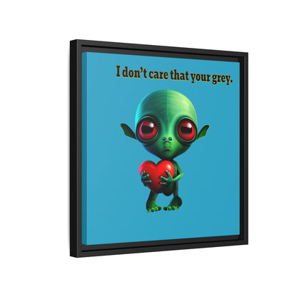 I don't care that your grey - framed canvas art (turquoise)