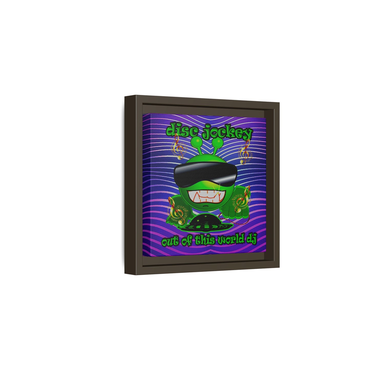 disc jockey - framed canvas art (purple wave)