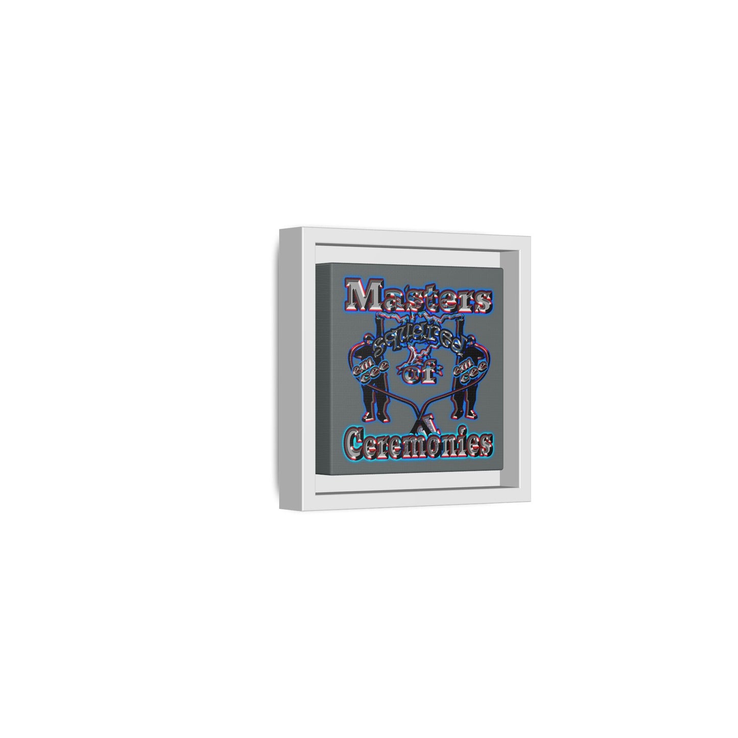 em cee squared - framed canvas art (dark grey)