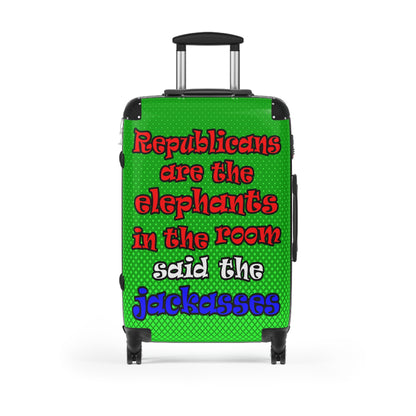 donkeys and elephants - Suitcase (logo green)