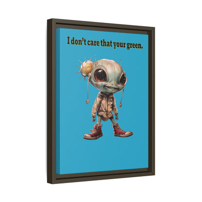 I don't care that your green - framed canvas art (turquoise)