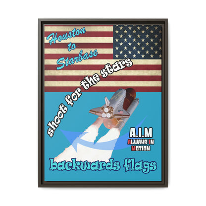 shoot for the stars - framed canvas art (turquoise)