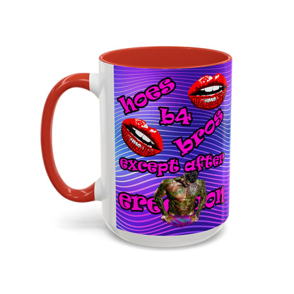 hoes b4 bros - Accent Mug (purple wave)