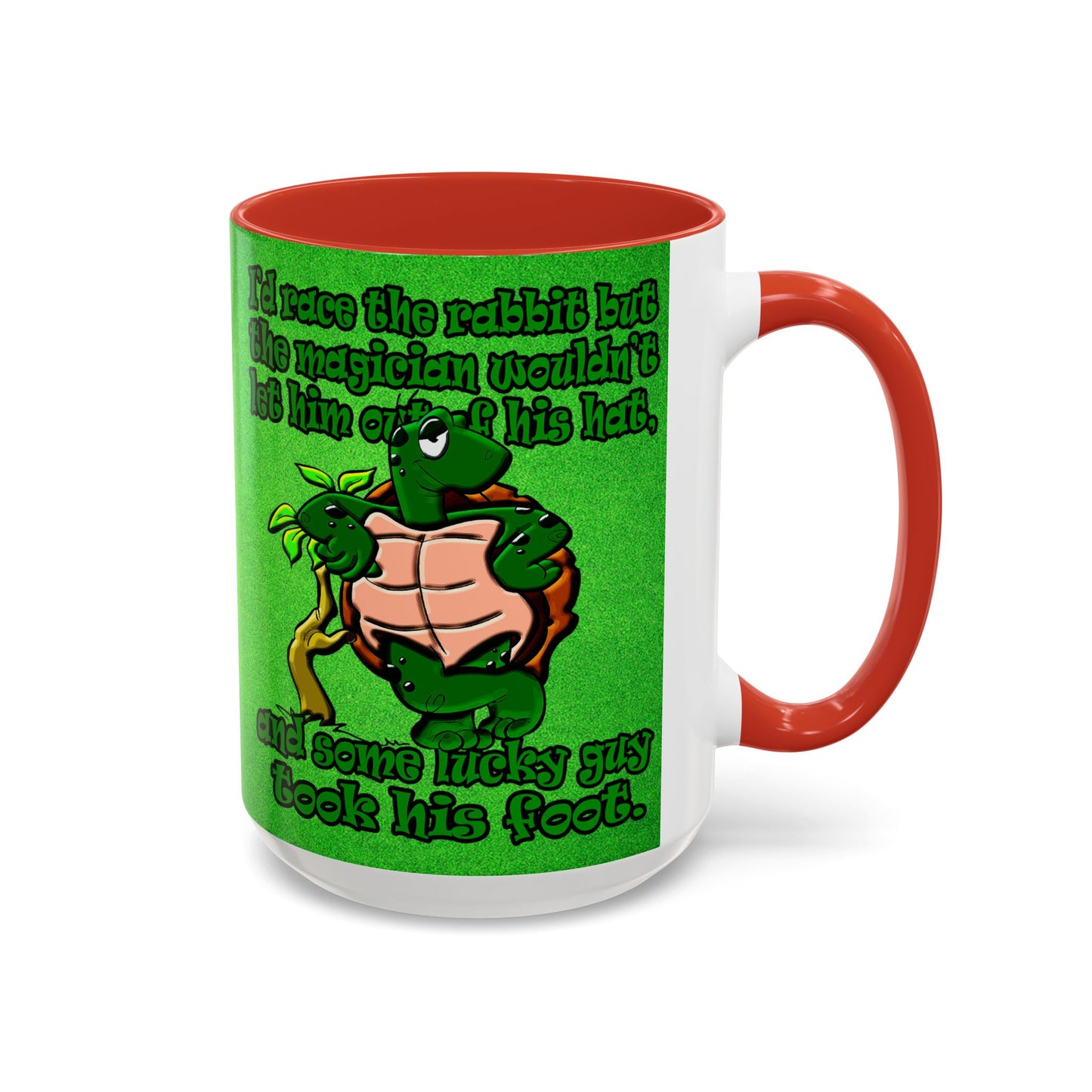 turtle race - Accent Mug (green turf)