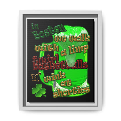 celtics logo - framed canvas art (black)