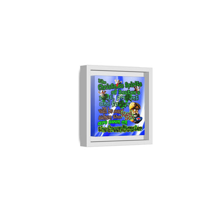 christmas spirits of boston - framed canvas art (blue-white wave)