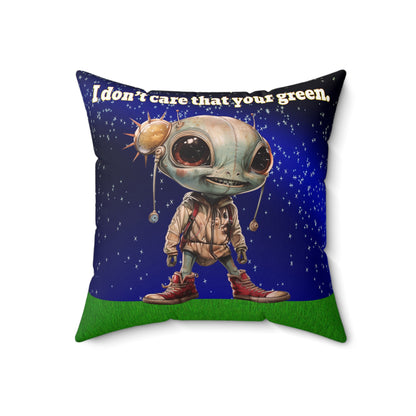 I don't care that your grey - Faux Suede Square Pillow - ('snoops' background)